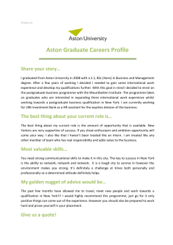 Aston Graduate Careers Profile