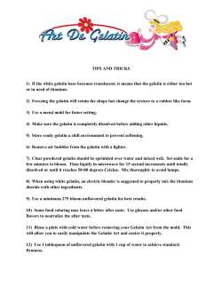 TIPS AND TRICKS - Art De Gelatin