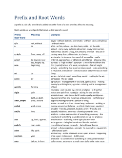 Prefix and Root Words