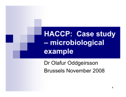 HACCP: Case study &ndash; microbiological example