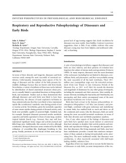Respiratory and Reproductive Paleophysiology of Dinosaurs and