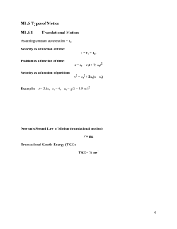 M1.6 Types of Motion M1.6.1 Translational Motion