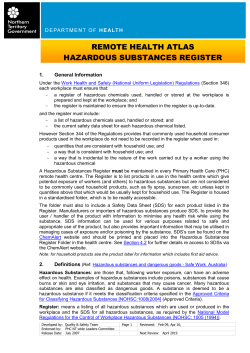 Hazardous Substances Register