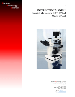INSTRUCTION MANUAL Inverted Microscope CAT. CP2A1 Model