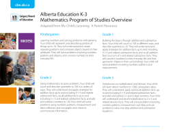 Alberta Education K-3 Mathematics Program of Studies Overview