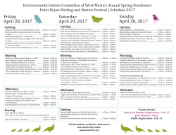 2017 Schedule_Draft_LIVE - Point Reyes Birding Festival