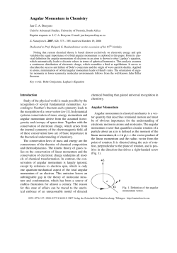 Angular Momentum in Chemistry - Verlag der Zeitschrift für