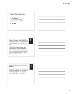 The Crisis of the 1850s: Outline