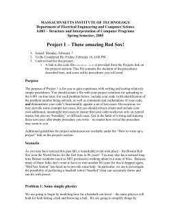 Project 1 &ndash; Those amazing Red Sox!