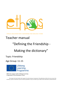 Teacher manual &ldquo;Defining the Friendship