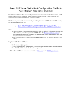Smart Call Home Quick Start Configuration Guide for Cisco Nexus