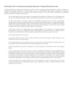 NCAA Bylaw 12.5.1.1 Institutional, Charitable, Education or