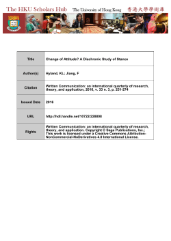 Title Change of Attitude? A Diachronic Study of Stance Author(s