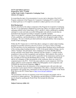 SACO and Subject gateways