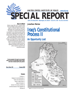 Iraq`s Constitutional Process II