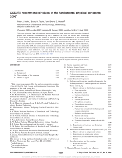 CODATA recommended values of the fundamental physical