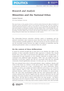 Minorities and the National Ethos - The George Washington University