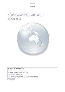 new zealand`s trade with australia - Ministry of Foreign Affairs and
