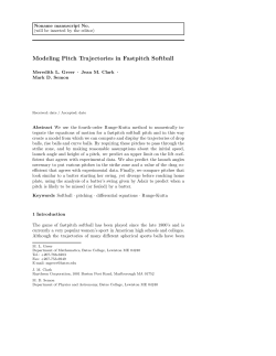 Modeling Pitch Trajectories in Fastpitch Softball