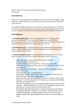 Extract from `The Prelude` lesson plan