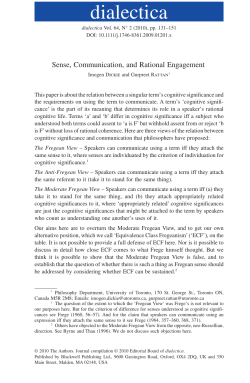 Sense, Communication, and Rational Engagement