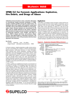 Bulletin 922 SPME/GC for Forensic Applications: Explosives, Fire
