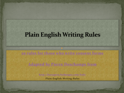 Tips on Plain English Writing