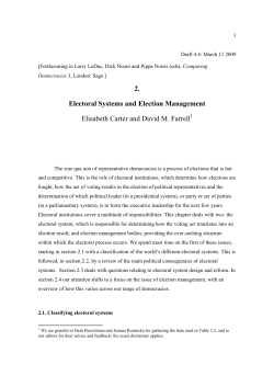2. Electoral Systems and Election Management Elisabeth Carter and