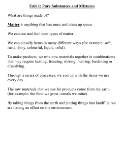 Pure Substances and Mixtures