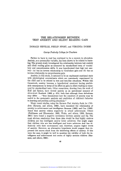 the relationship between test anxiety and silent reading