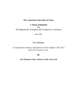 The castaway: a comparative study of alienation in Franz Kafka`s