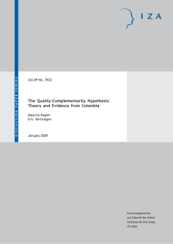 The Quality-Complementarity Hypothesis: Theory and