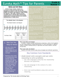 Eureka Math&trade; Tips for Parents +