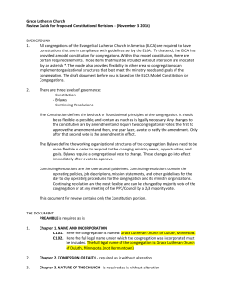 Grace Lutheran Church Review Guide for Proposed Constitutional