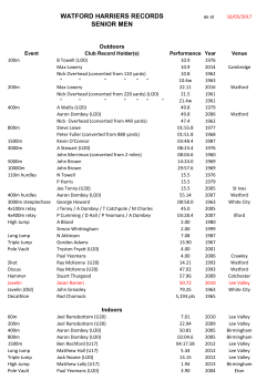 Male Records - Watford Harriers