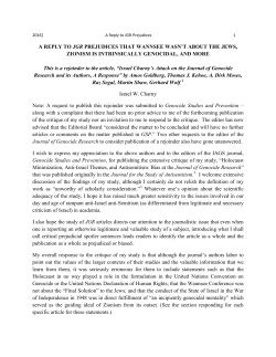 A REPLY TO JGR PREJUDICES THAT WANNSEE WASN`T ABOUT