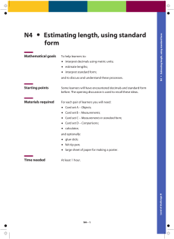 N4 Estimating length, using standard form