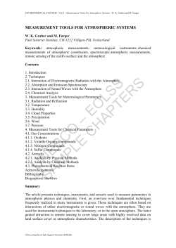 Measurement Tools For Atmospheric Systems