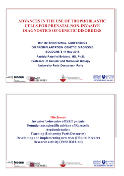 Brechot - Advances in Use of Trophoblastic Cells