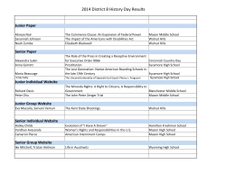 2014 District 8 History Day Results