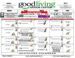 save the dates - Good Living Senior Center