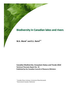 Ecosystem Status and Trends Report: Biodiversity in lakes and