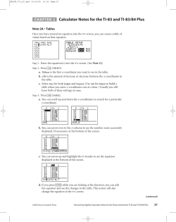 Calculator Notes for the Texas Instruments TI-83 and TI
