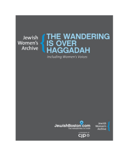 JWA Haggadah - Temple Israel :: Charlotte, North Carolina