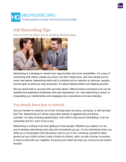 Job Networking Tips: How to Find the Right Job by Building