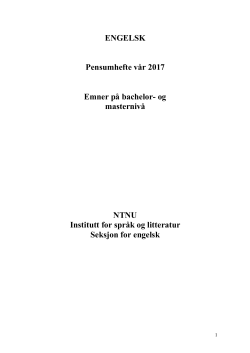 Pensumliste engelsk v&aring;r 2017