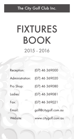 fixtures book - City Golf Club
