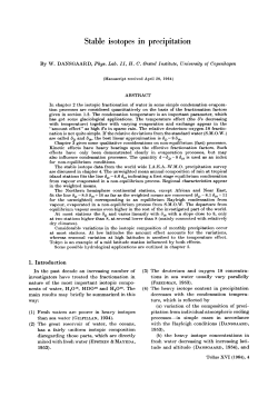 Dansgaard, 1964 Stable isotopes in precipitation