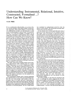 Understanding: Instrumental, Relational, Intuitive, Constructed