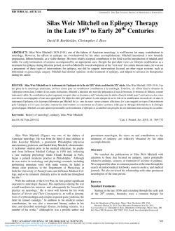 Silas Weir Mitchell on Epilepsy Therapy in the Late 19 to Early 20